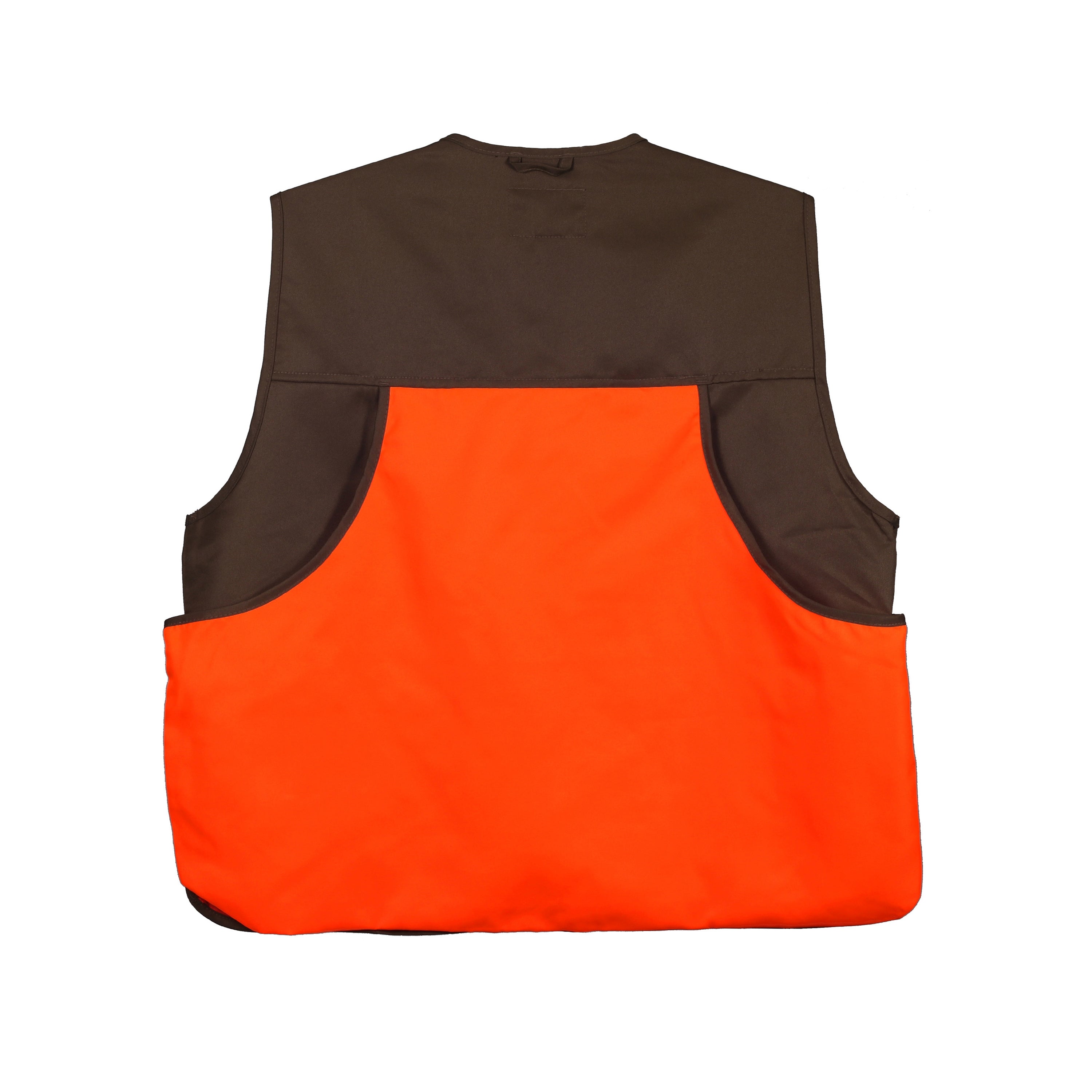Load image into Gallery viewer, Snapcartshop Lightweight Dove & Upland Vest back (dark brown/blaze orange)
