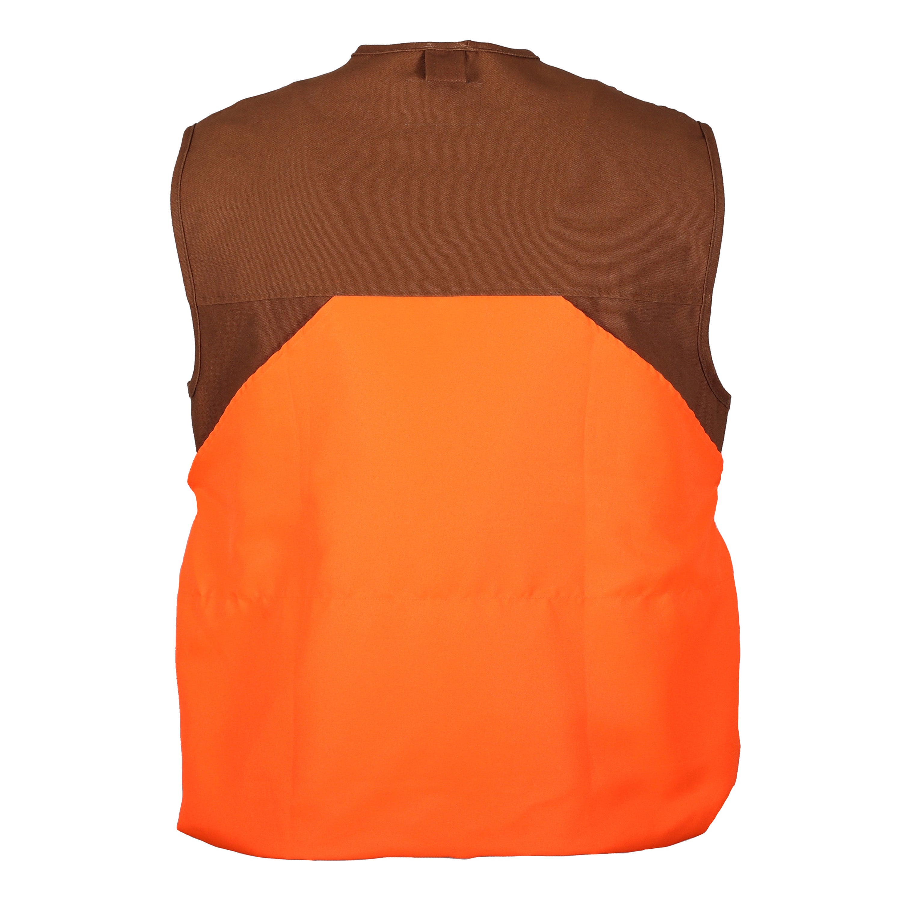 Briar Proof Upland Hunting Vest back (marsh brown/blaze orange)