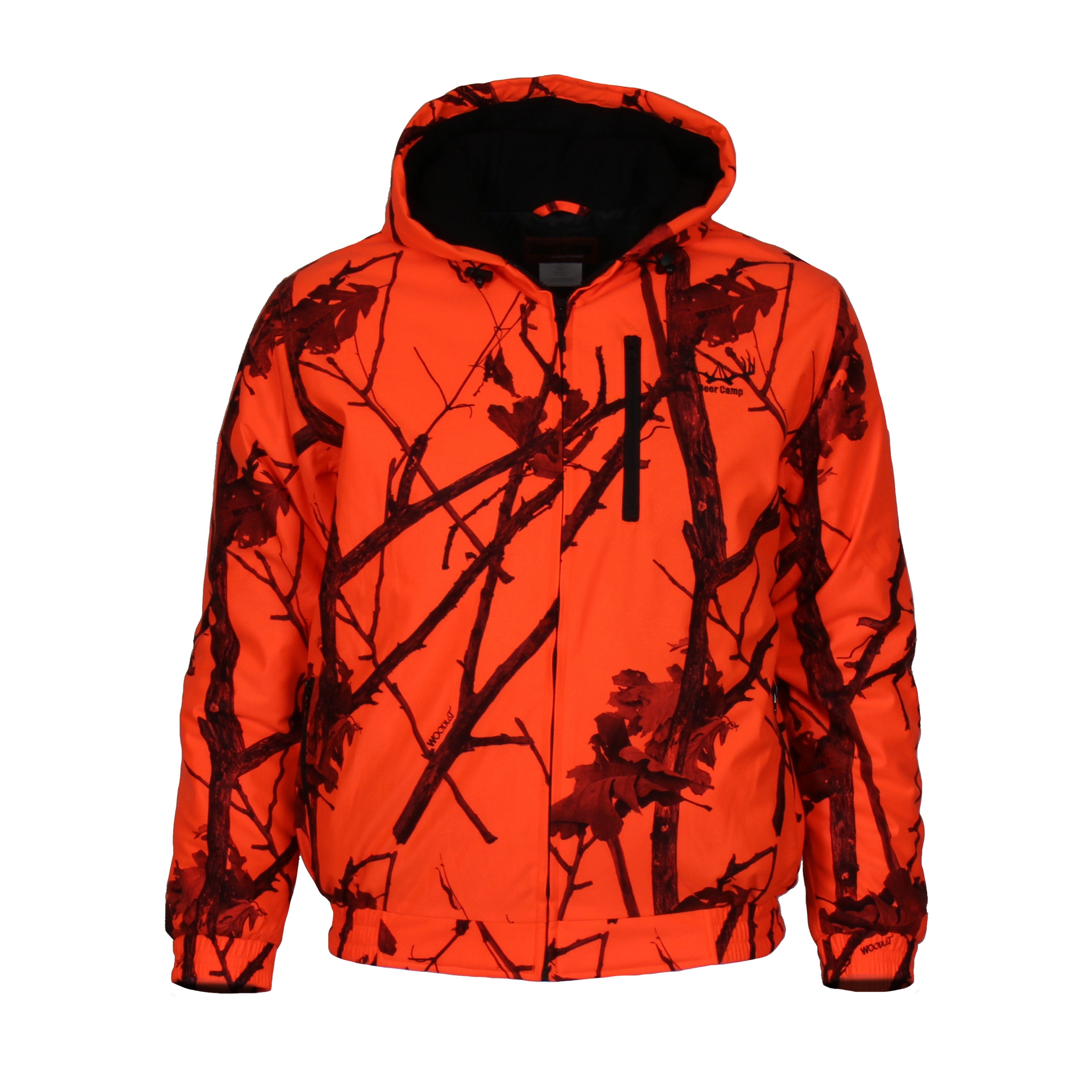 Deer Camp jacket front (woodlot blaze)