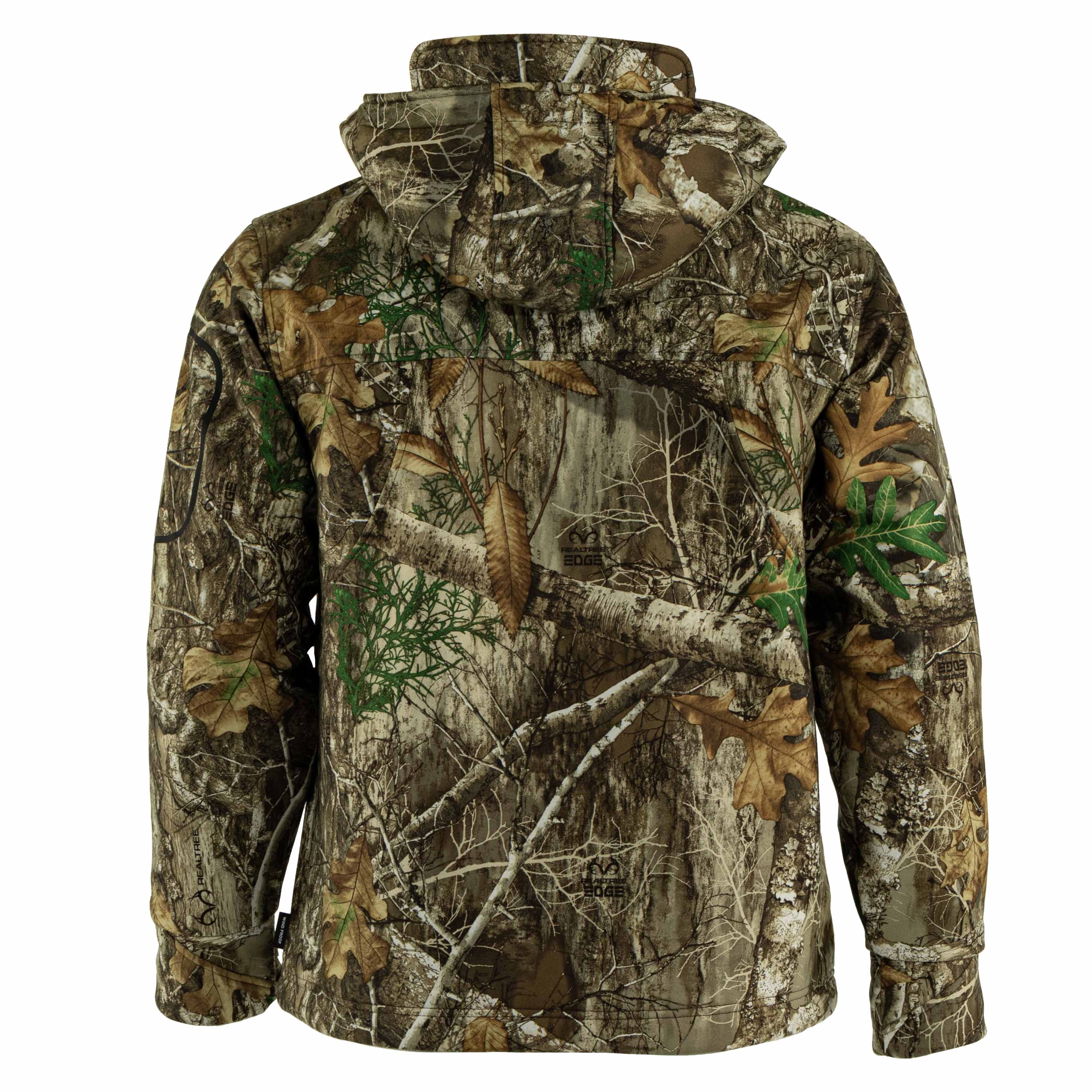 Snapcartshop whitetail jacket back view (realtree edge)