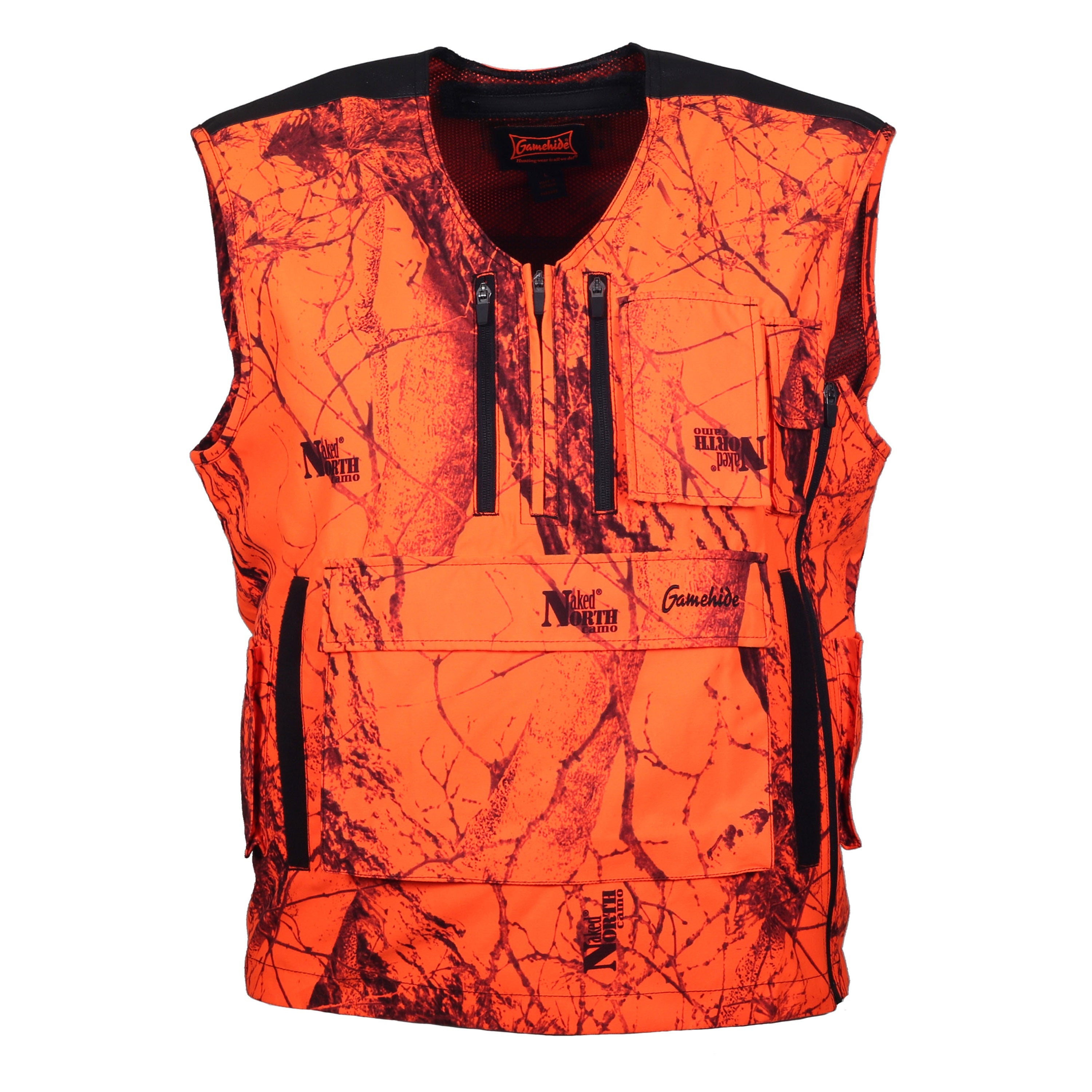 Snapcartshop Mountain Pass Big Game Vest Extreme front (naked north blaze orange camo)
