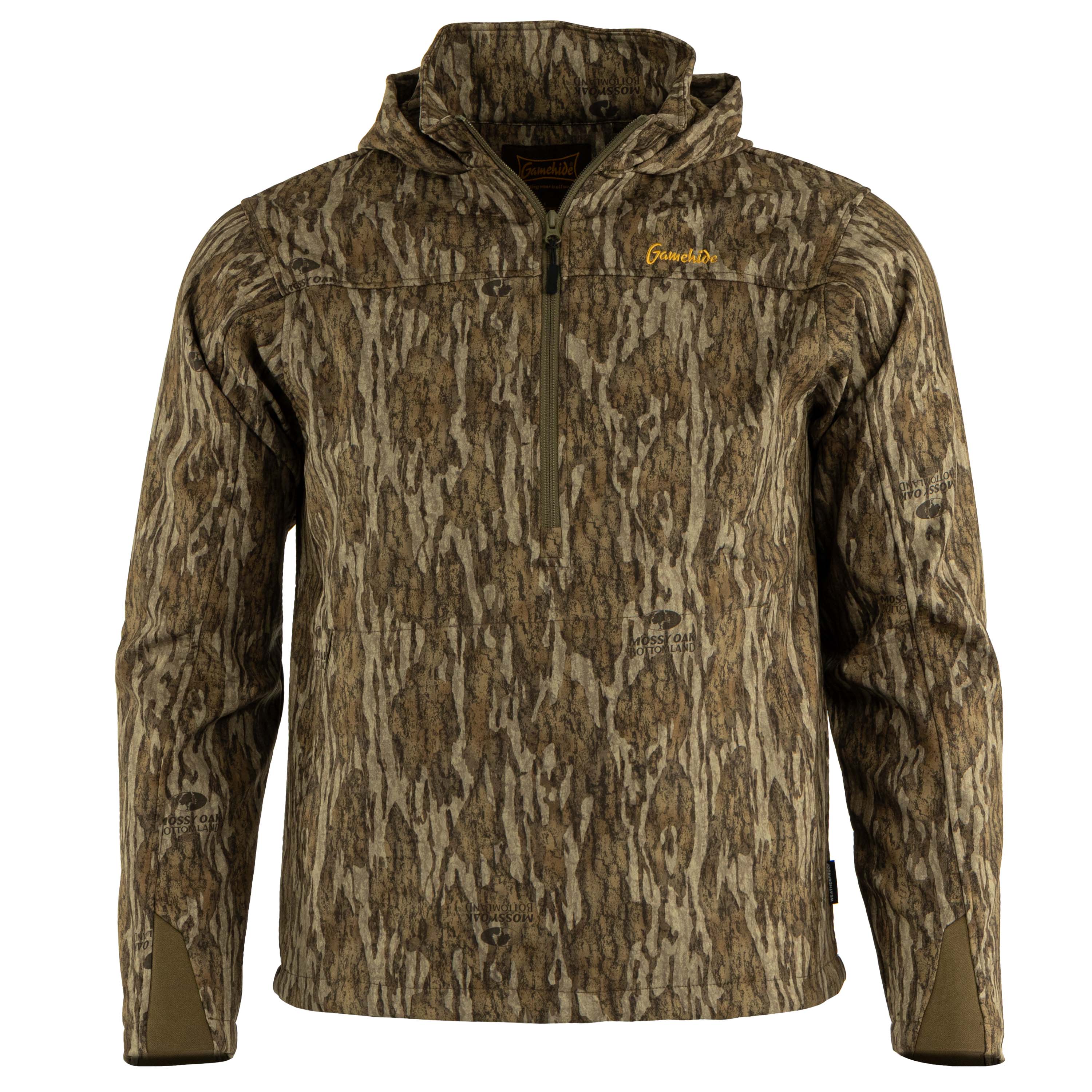 Solitude ridge pullover - hood down - front view (mossy oak new bottomland)