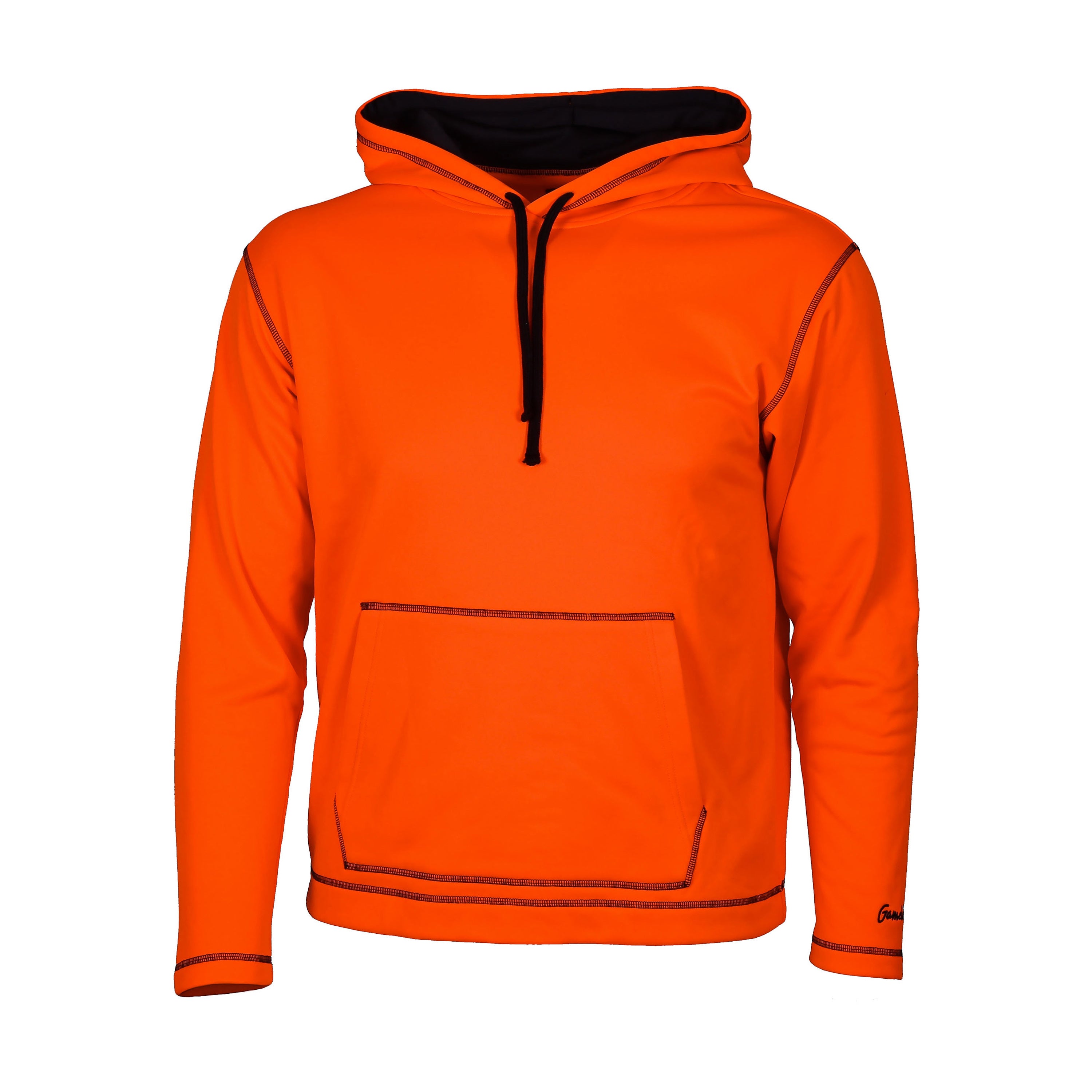 High performance fleece hoodie - front view (blaze orange)
