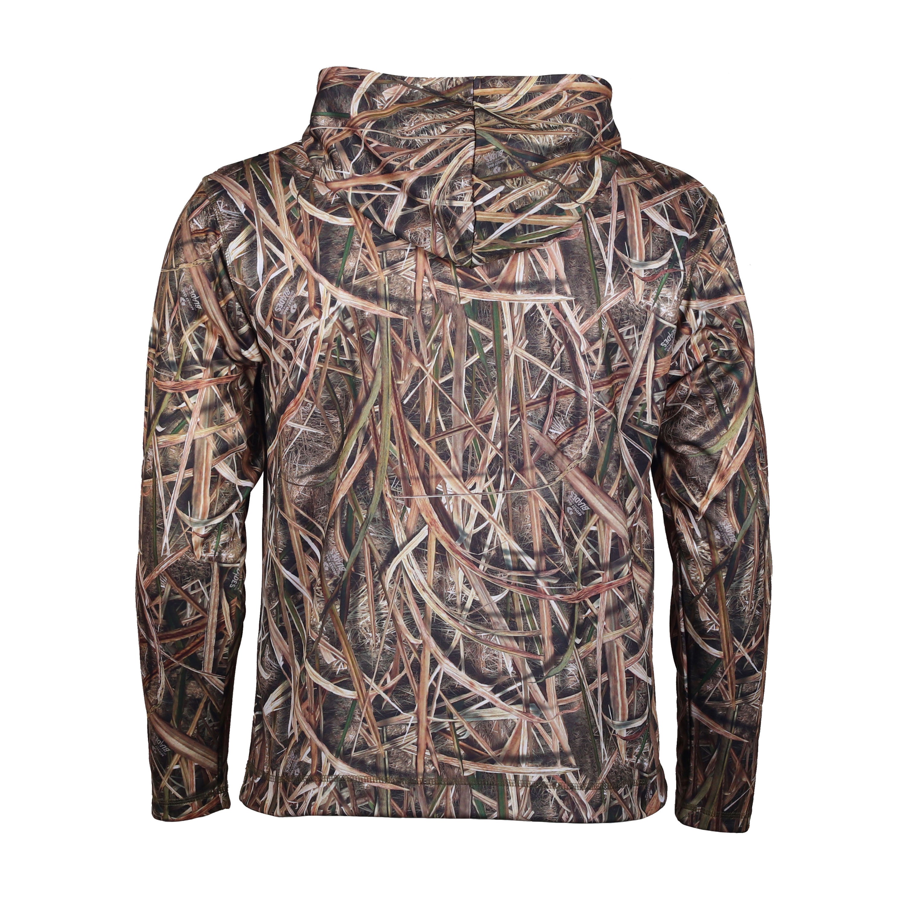 Load image into Gallery viewer, Snapcartshop Performance Fleece Hoodie back (mossy oak shadow grass blades)
