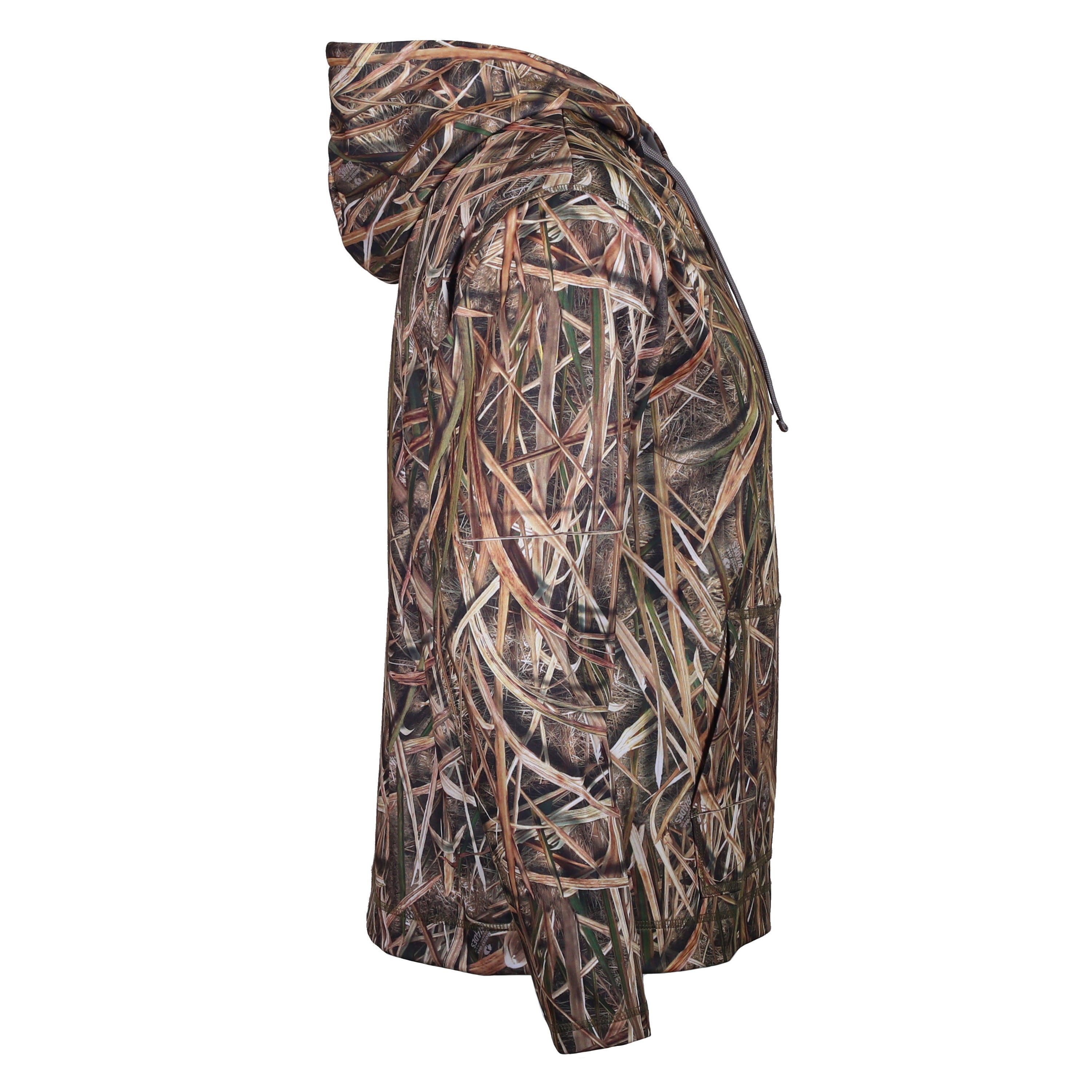 Snapcartshop Performance Fleece Hoodie side (mossy oak shadow grass blades)