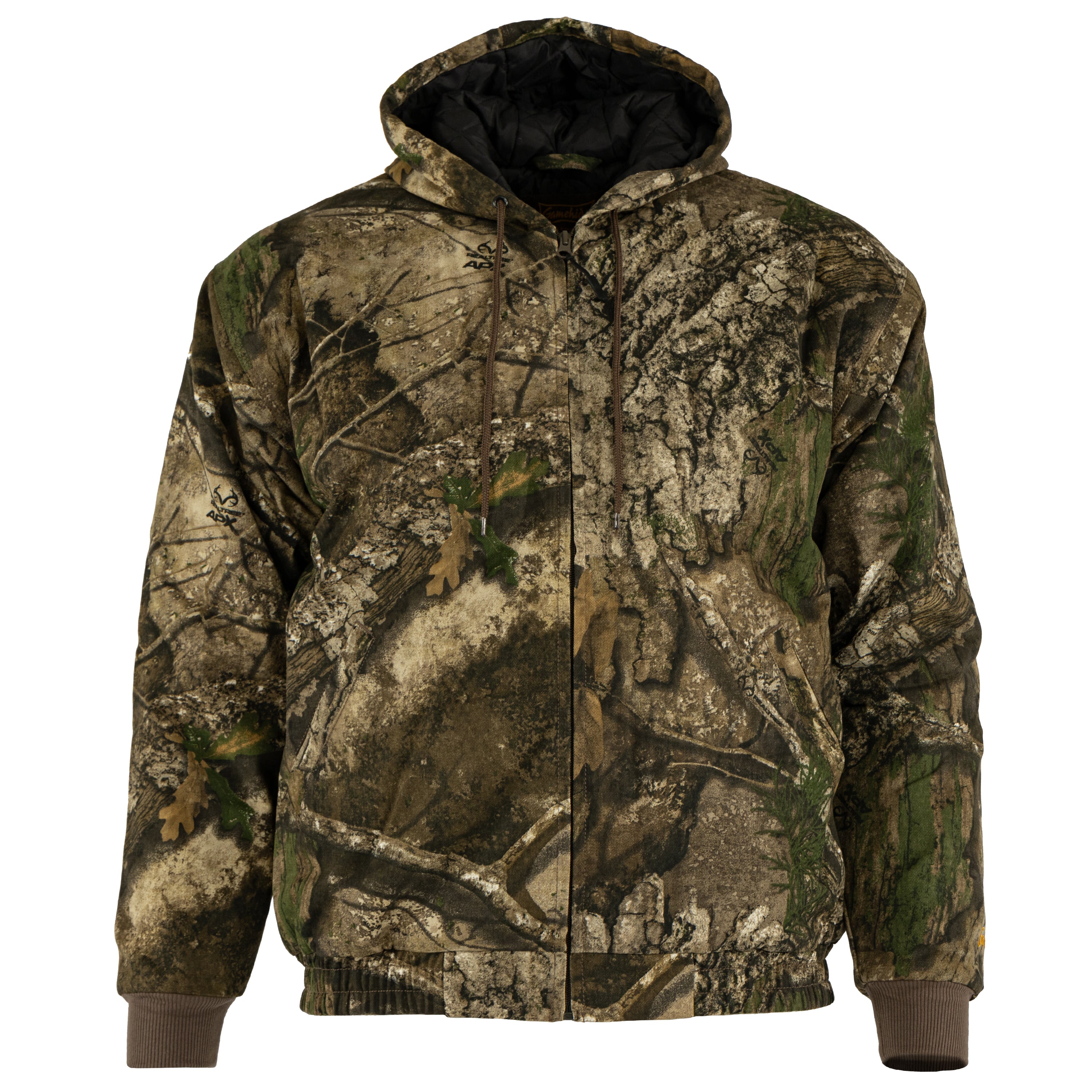 Snapcartshop Youth Lock Down Jacket Front view (realtree apx). 