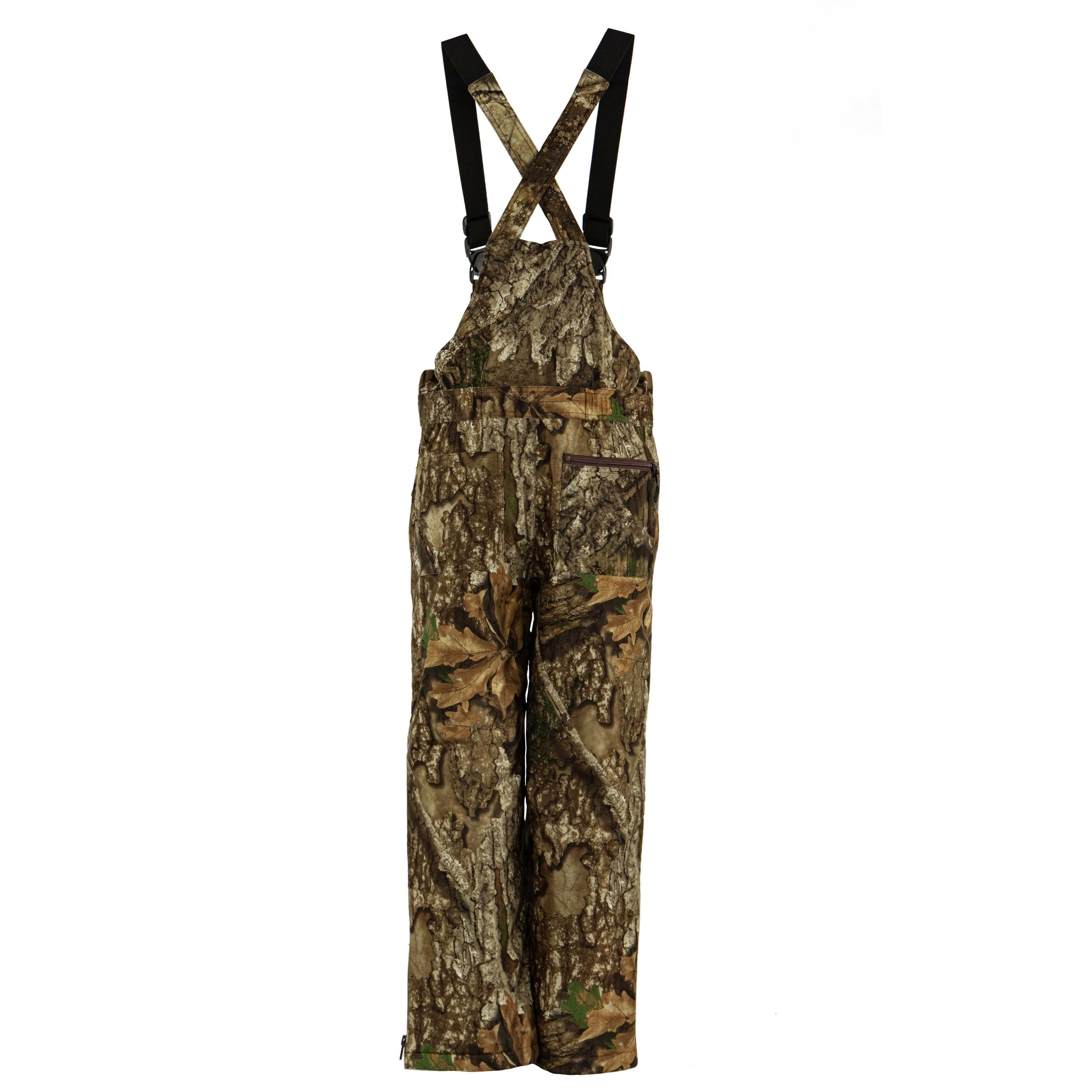 Snapcartshop Youth Tundra Bibs back view (realtree apx).