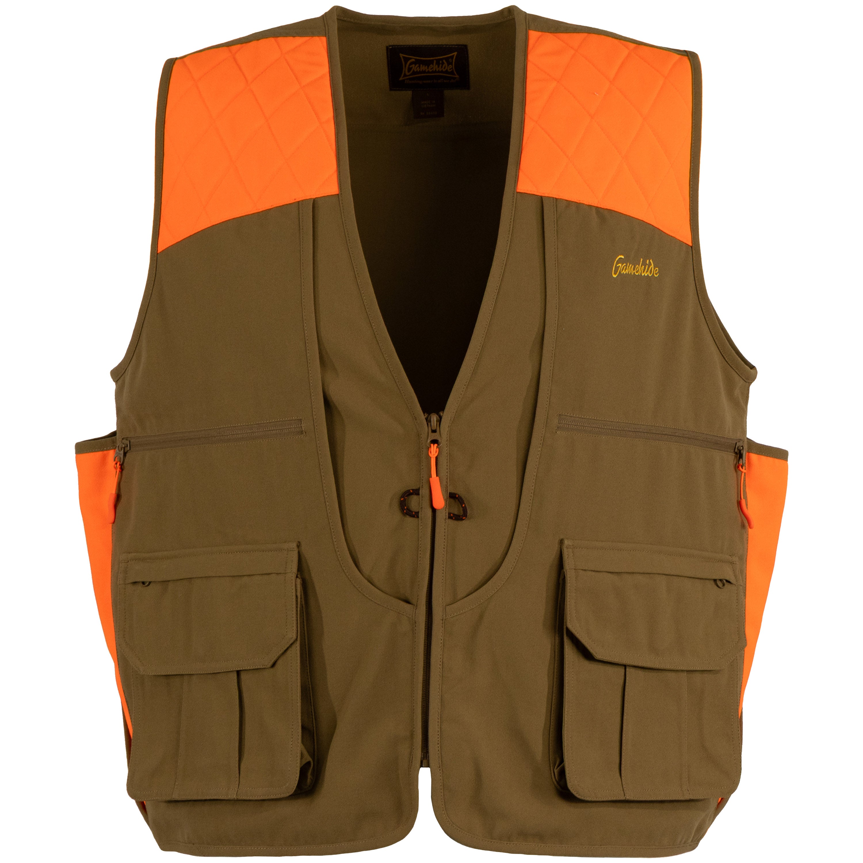 Load image into Gallery viewer, Snapcartshop Longtail Vest - Front View - Tan/Orange
