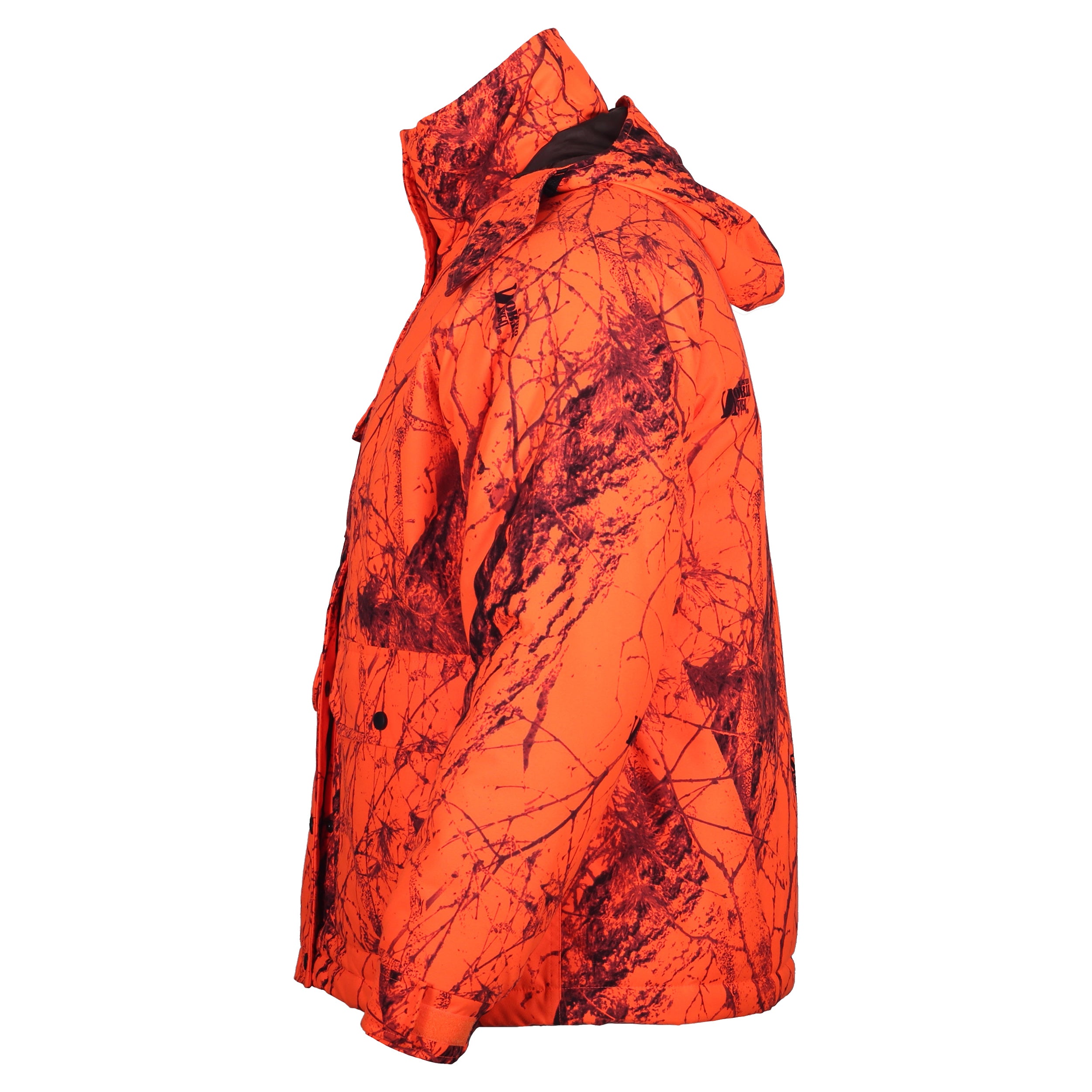Load image into Gallery viewer, Deerhunter Parka - Side View - Naked North Blaze Orange Camo
